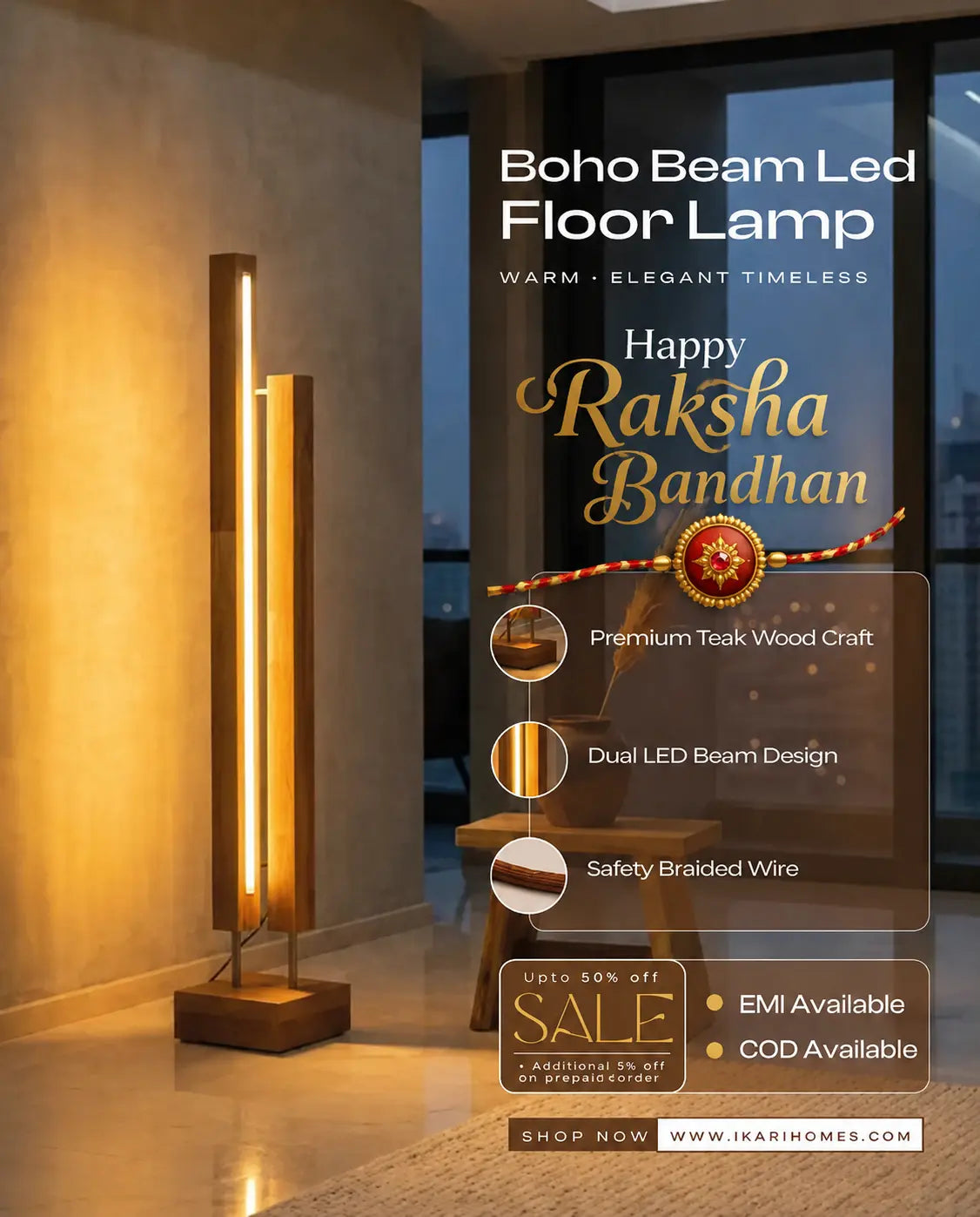 Celebrate Raksha Bandhan Floor Lamp Gift | ikarihomes