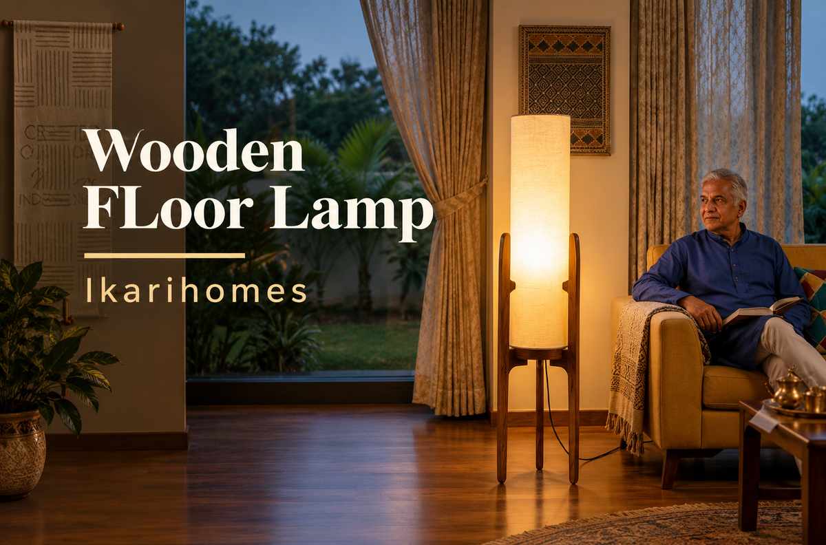 wooden floor lamp