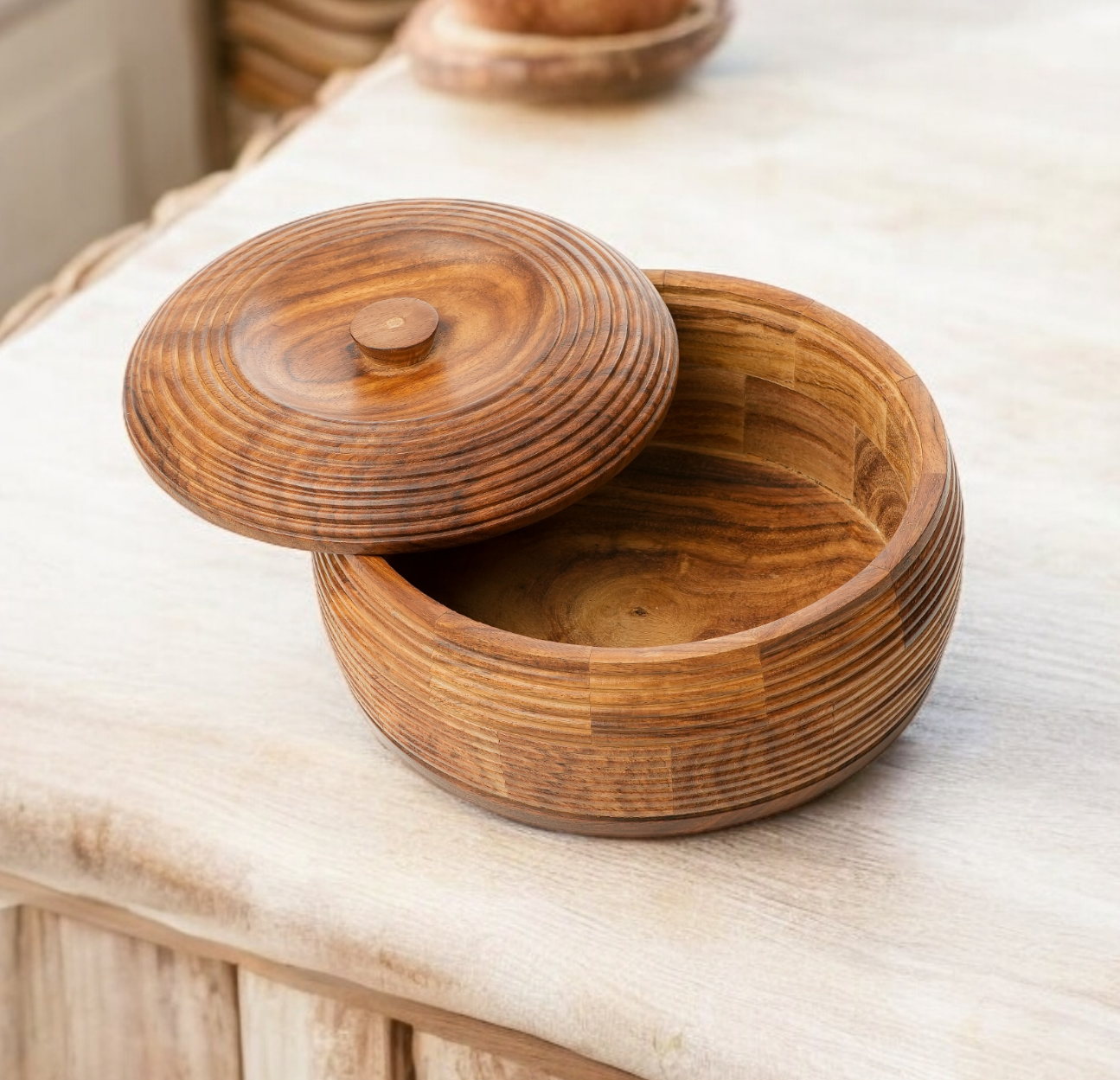 Handcrafted Premium Sheesham Wooden Chapati box