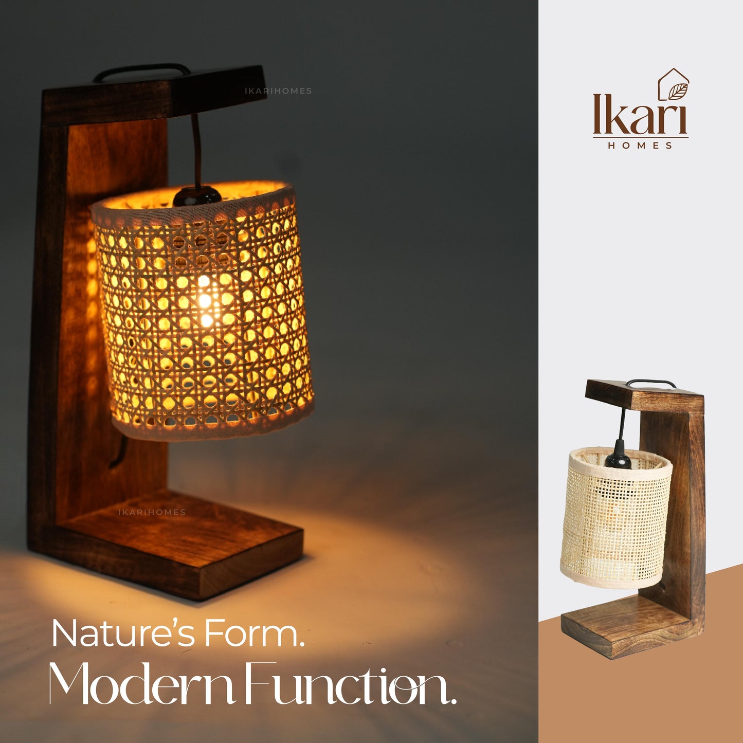 Rustic Rattan Table Lamp – Woven Charm, Gentle Glow