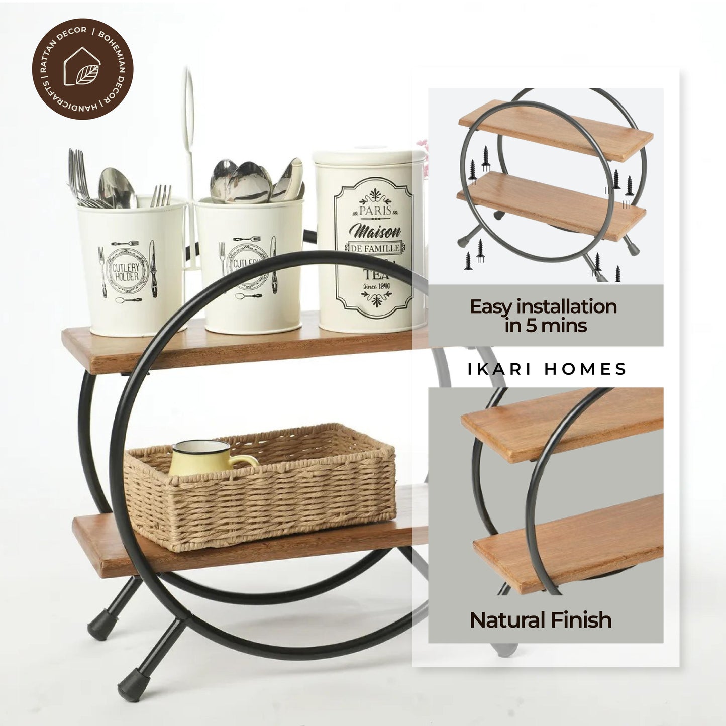 Premium 2 Tier Kitchen Organizer Stand - Ikari Homes -