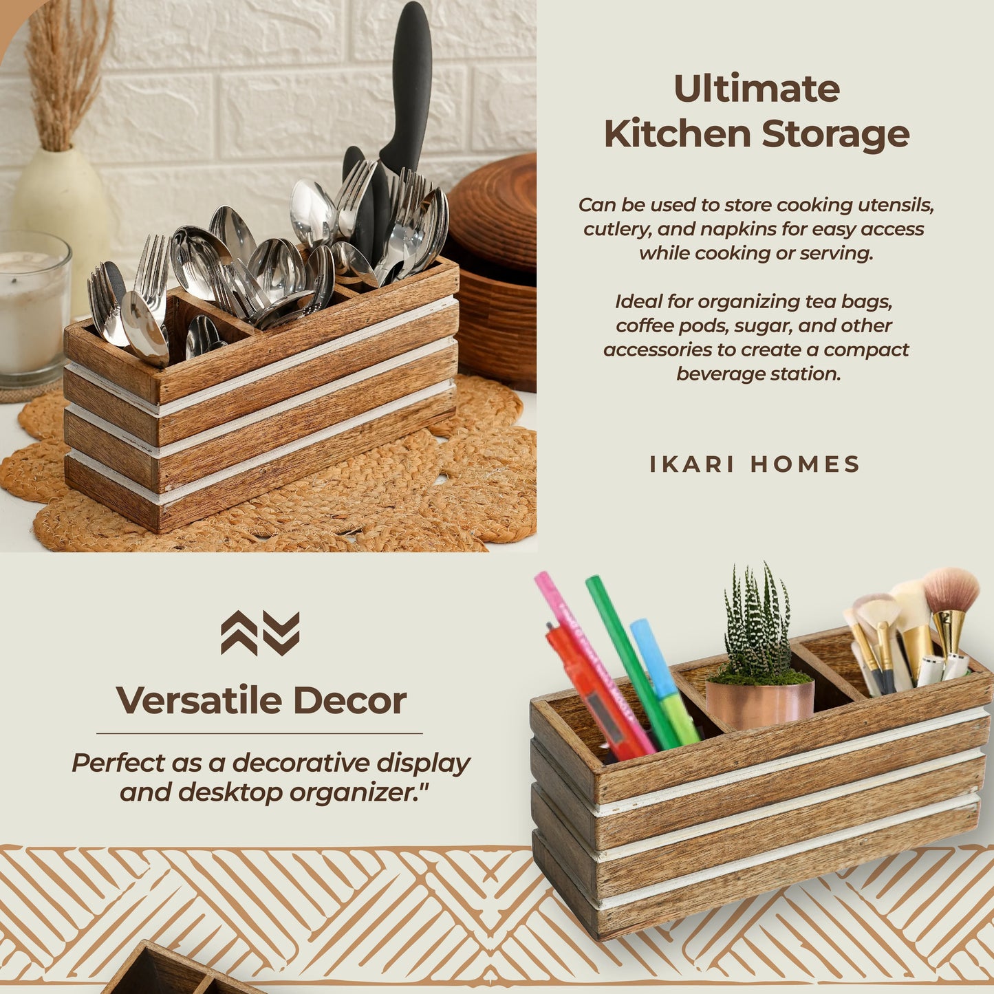 Wooden Antique Cutlery Holder