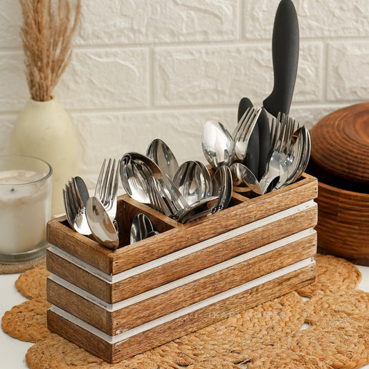 Wooden Antique Cutlery Holder