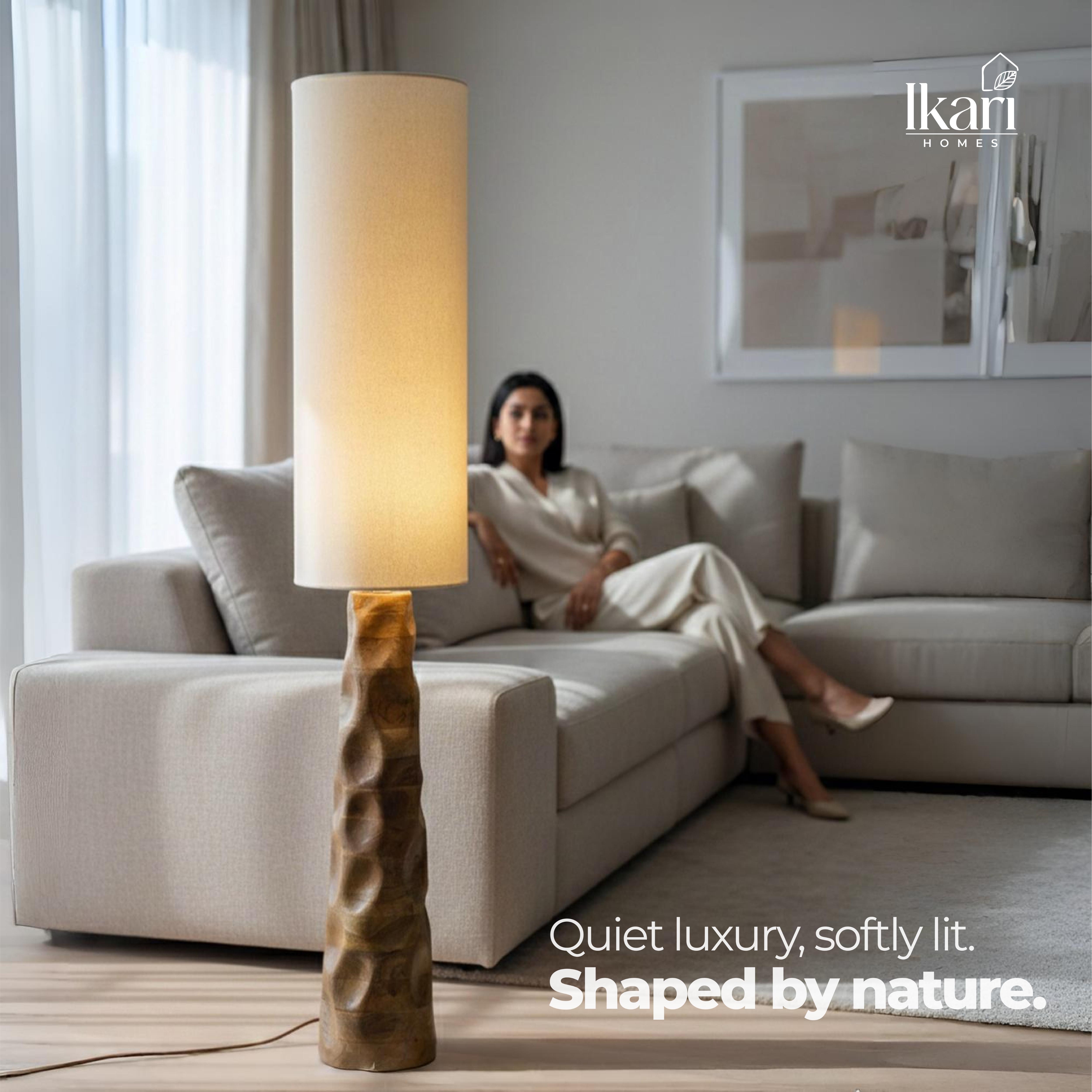 Arco Carved Floor Lamp - A Statement of Sculpted Warmth