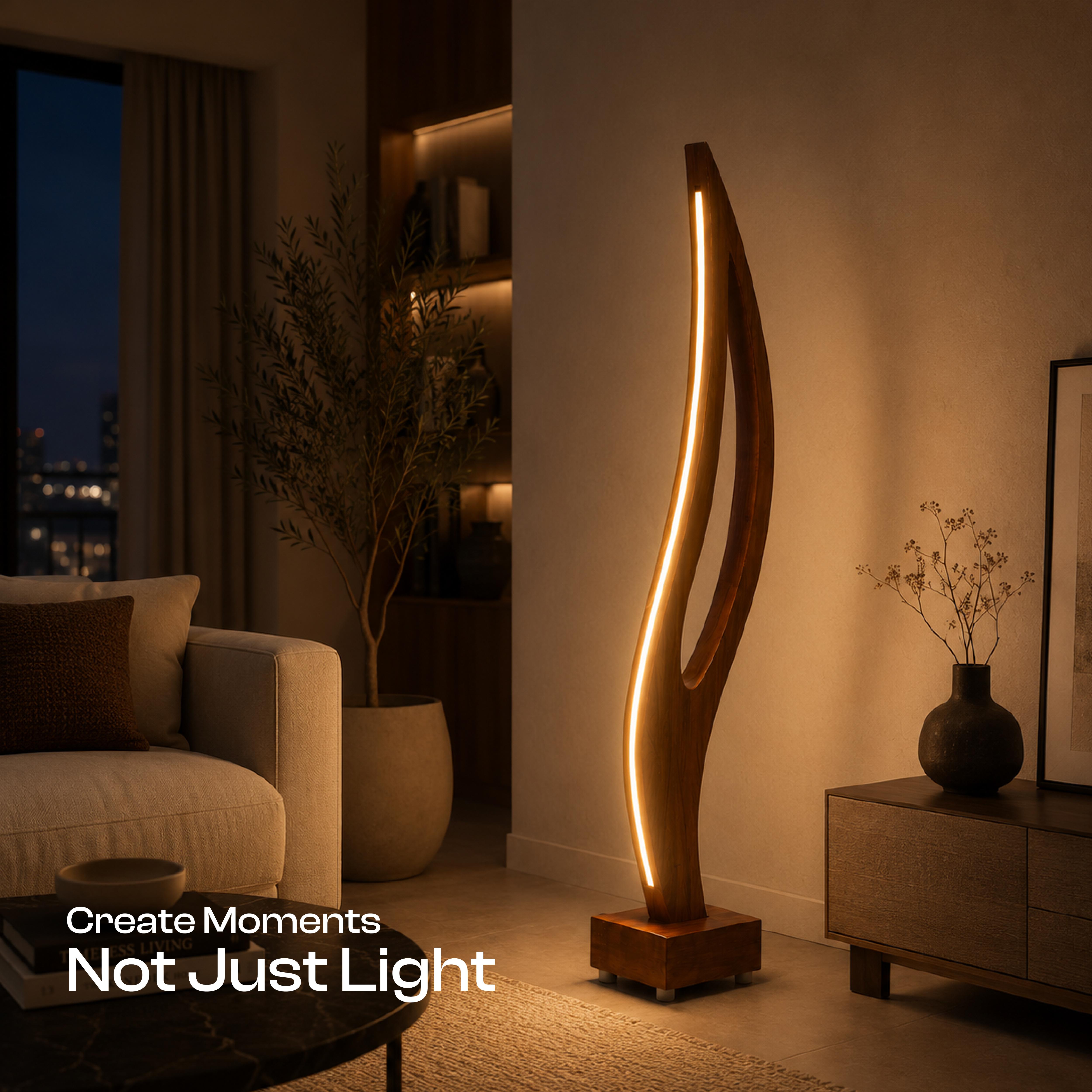 Aura Flow Curved Floor Lamp