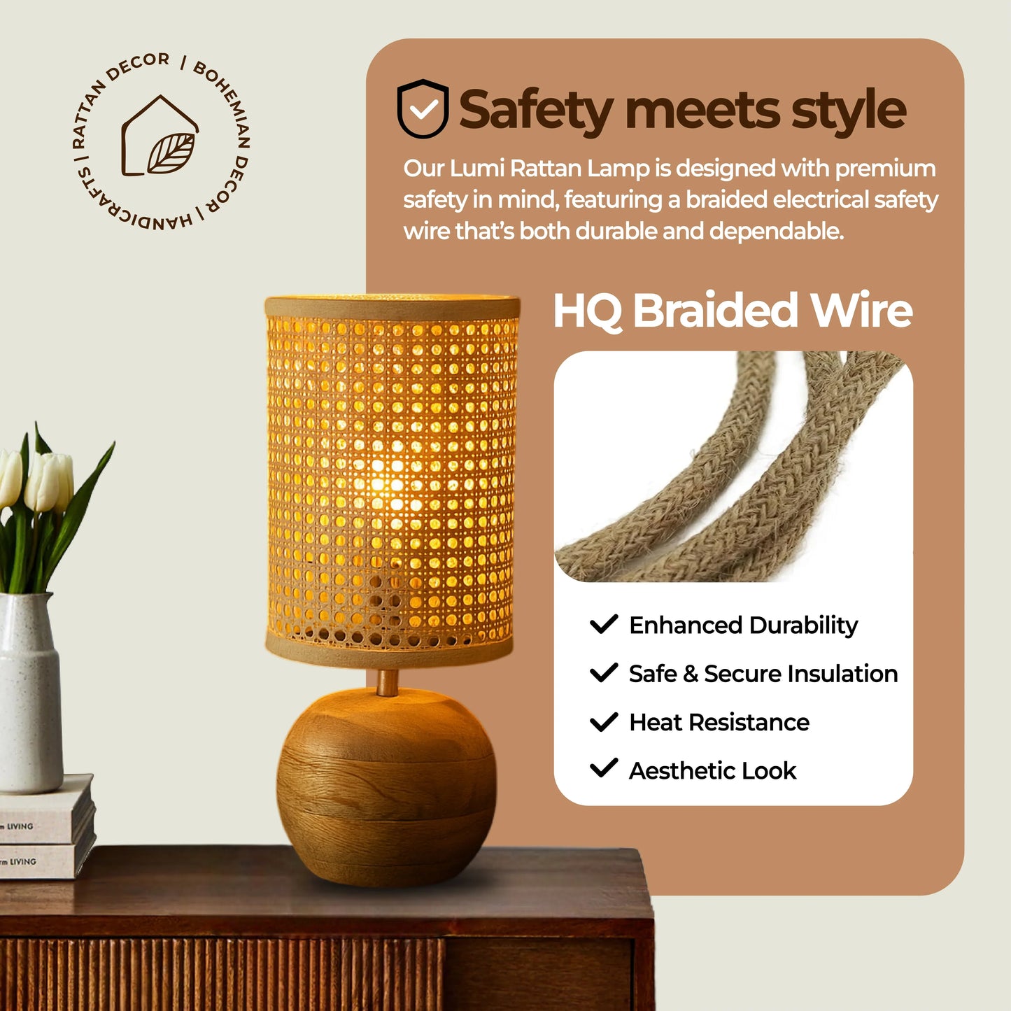 Lumi Rattan Table Lamp