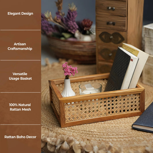 Rattan Mesh Basket – Natural Style, Effortless Organization