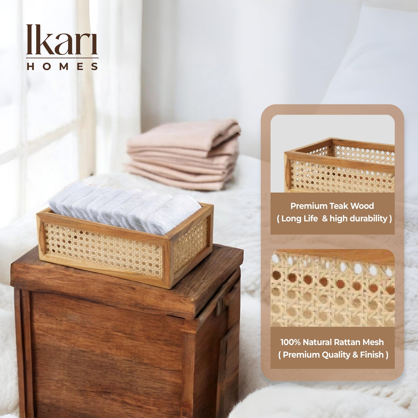 Rattan Mesh Basket – Natural Style, Effortless Organization