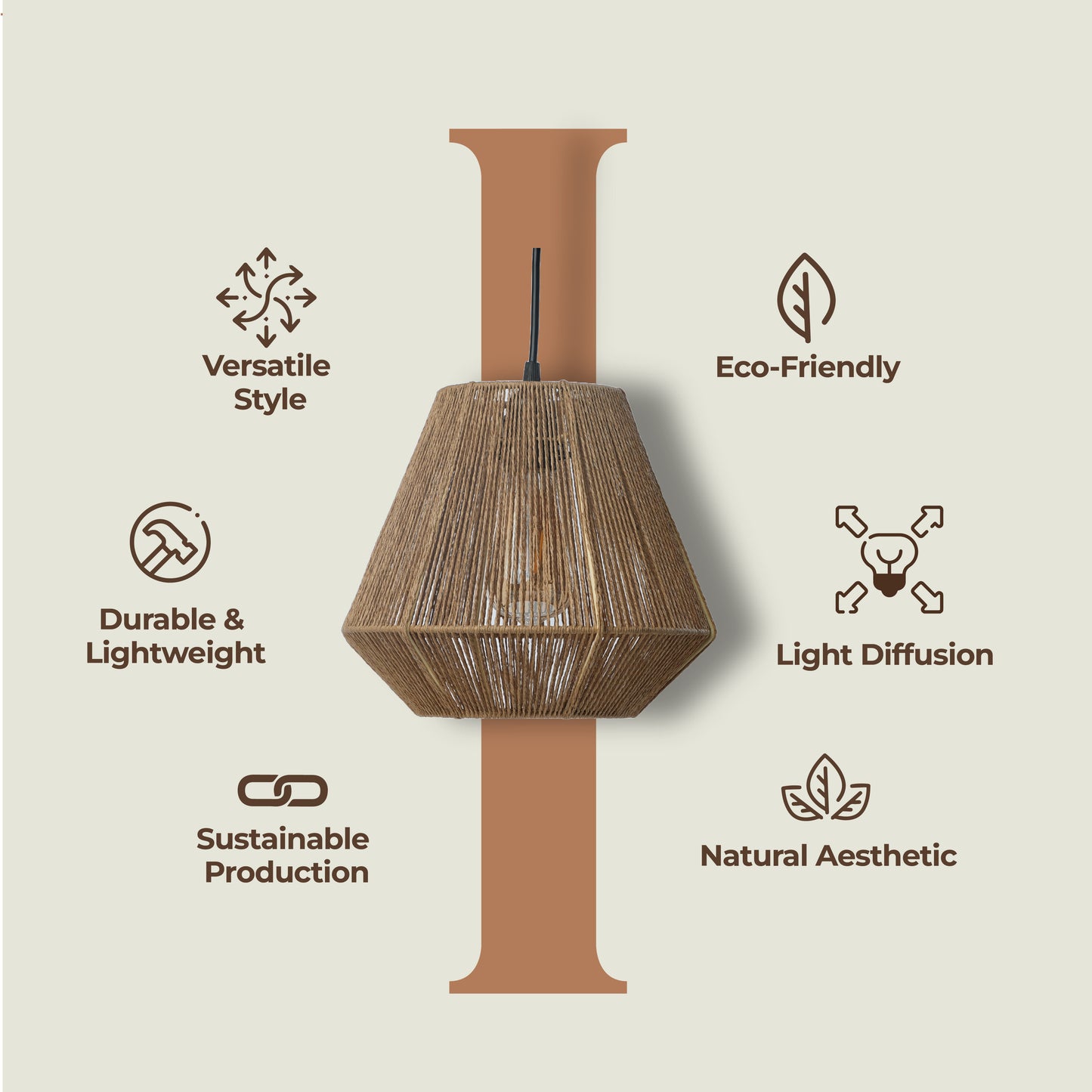 Raffia Pendant Hanging Lamp