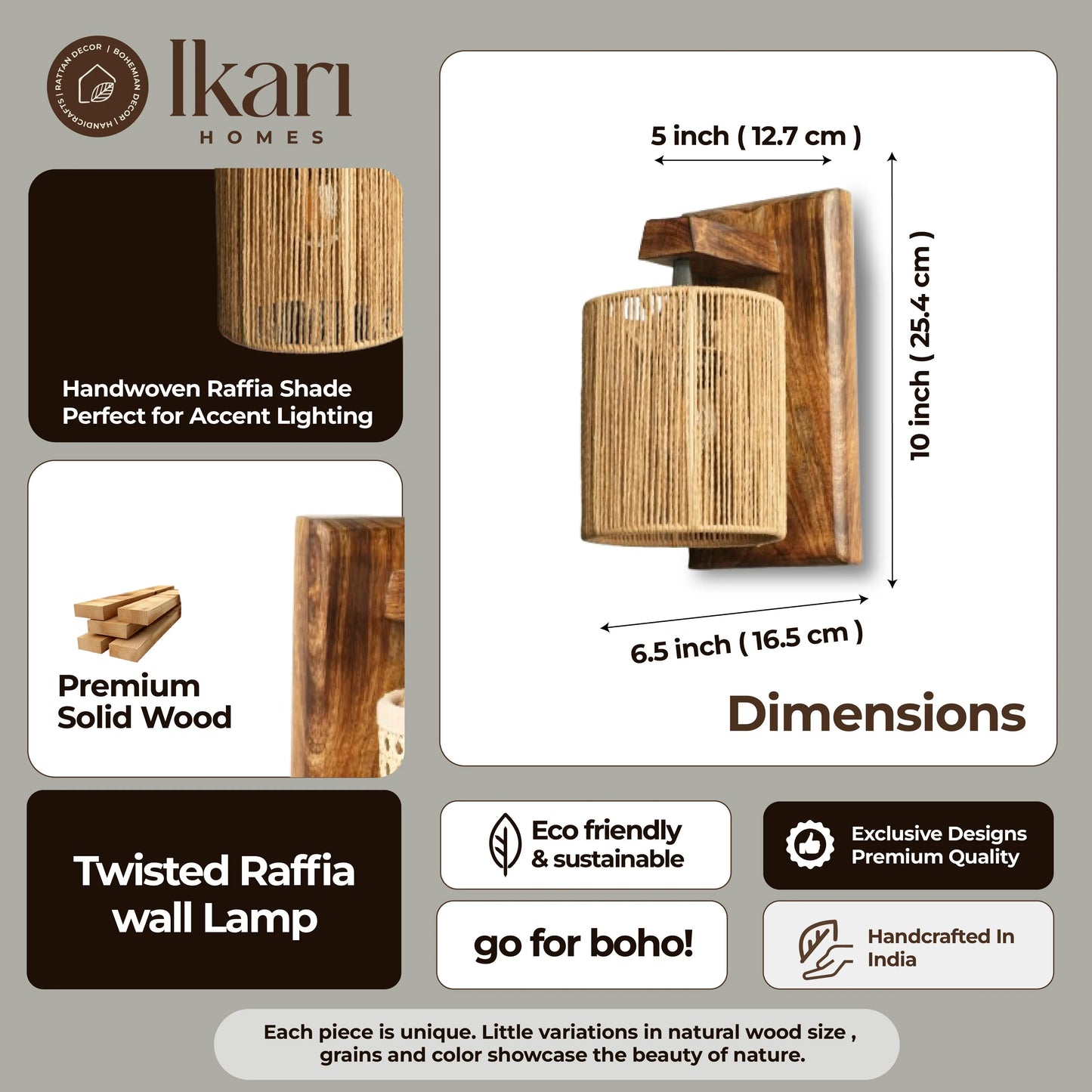 Rustic Wooden Wall Lamp – Rustic Charm, Versatile Glow