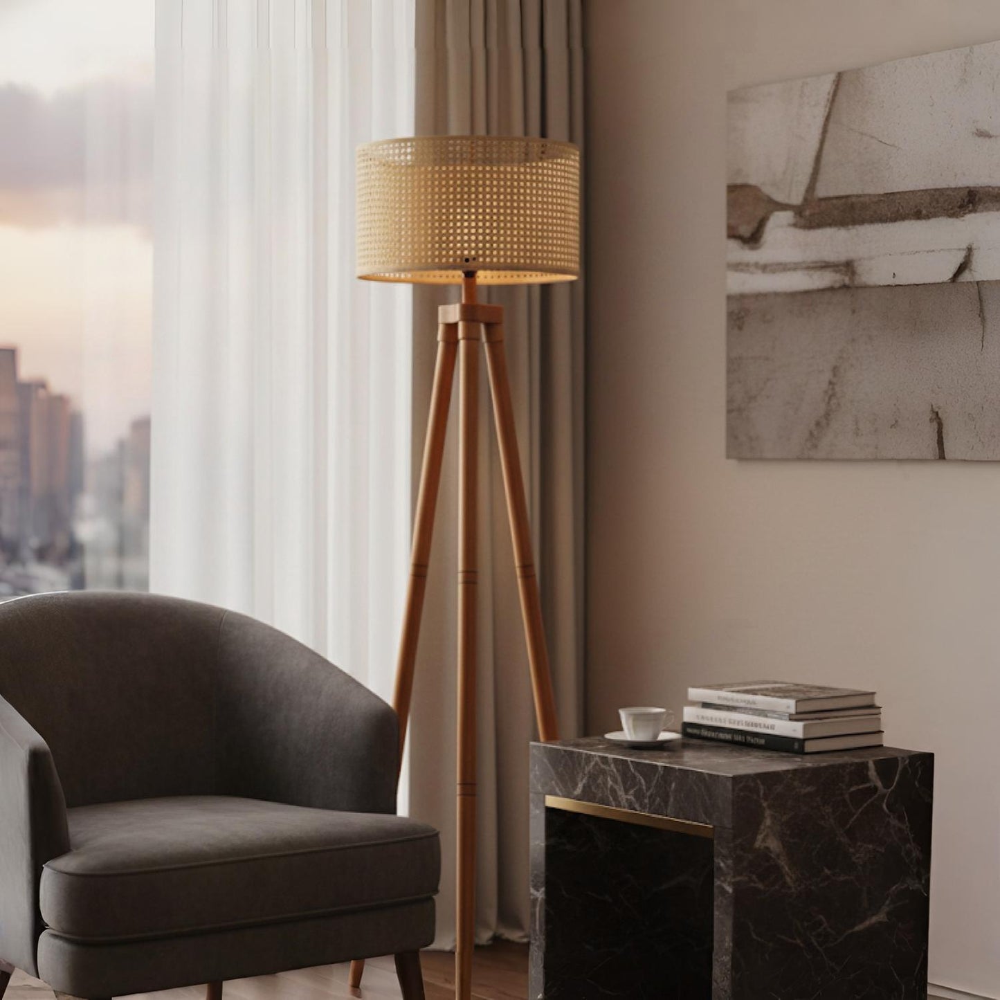 Earth Weave Rattan Floor Lamp
