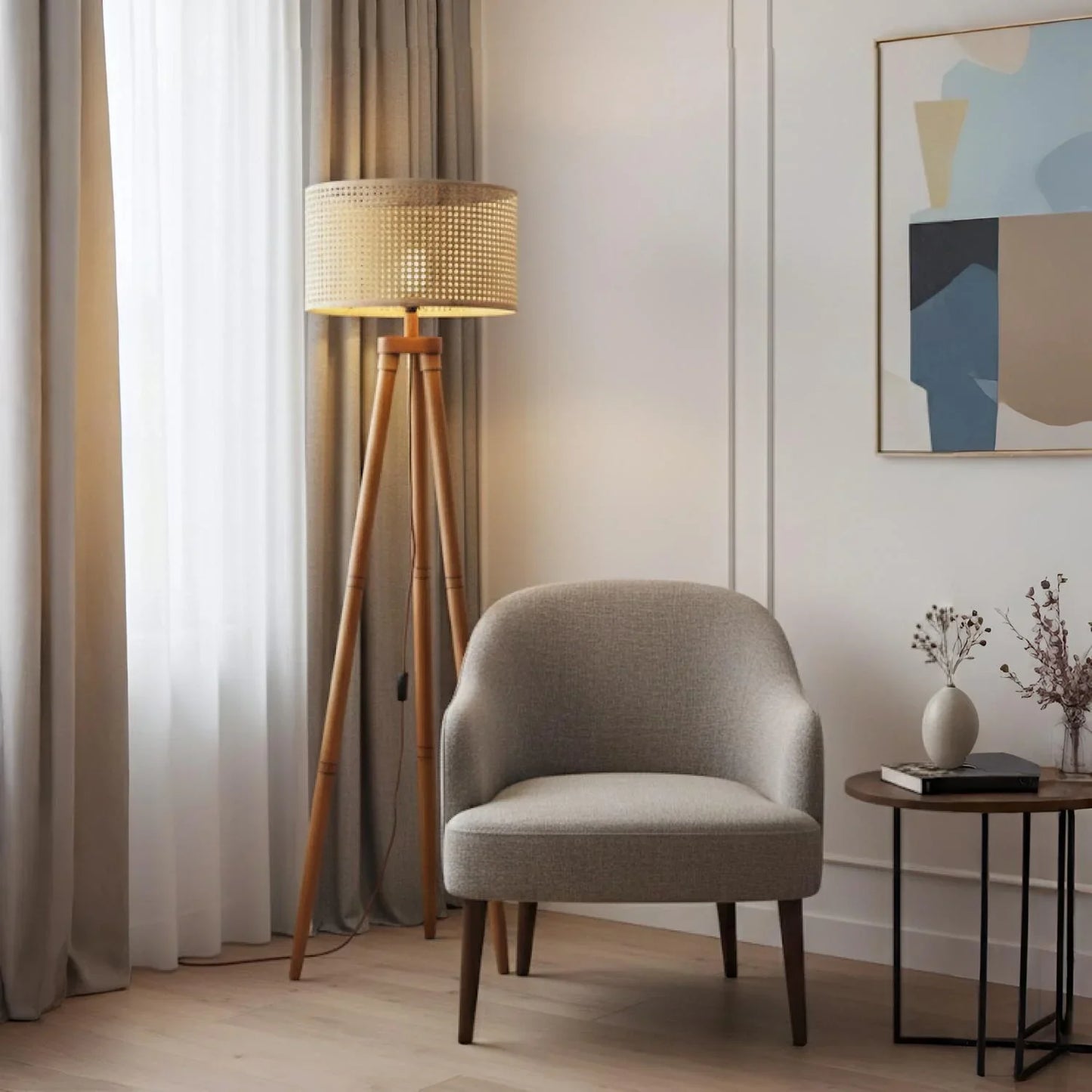 Earth Weave Rattan Floor Lamp