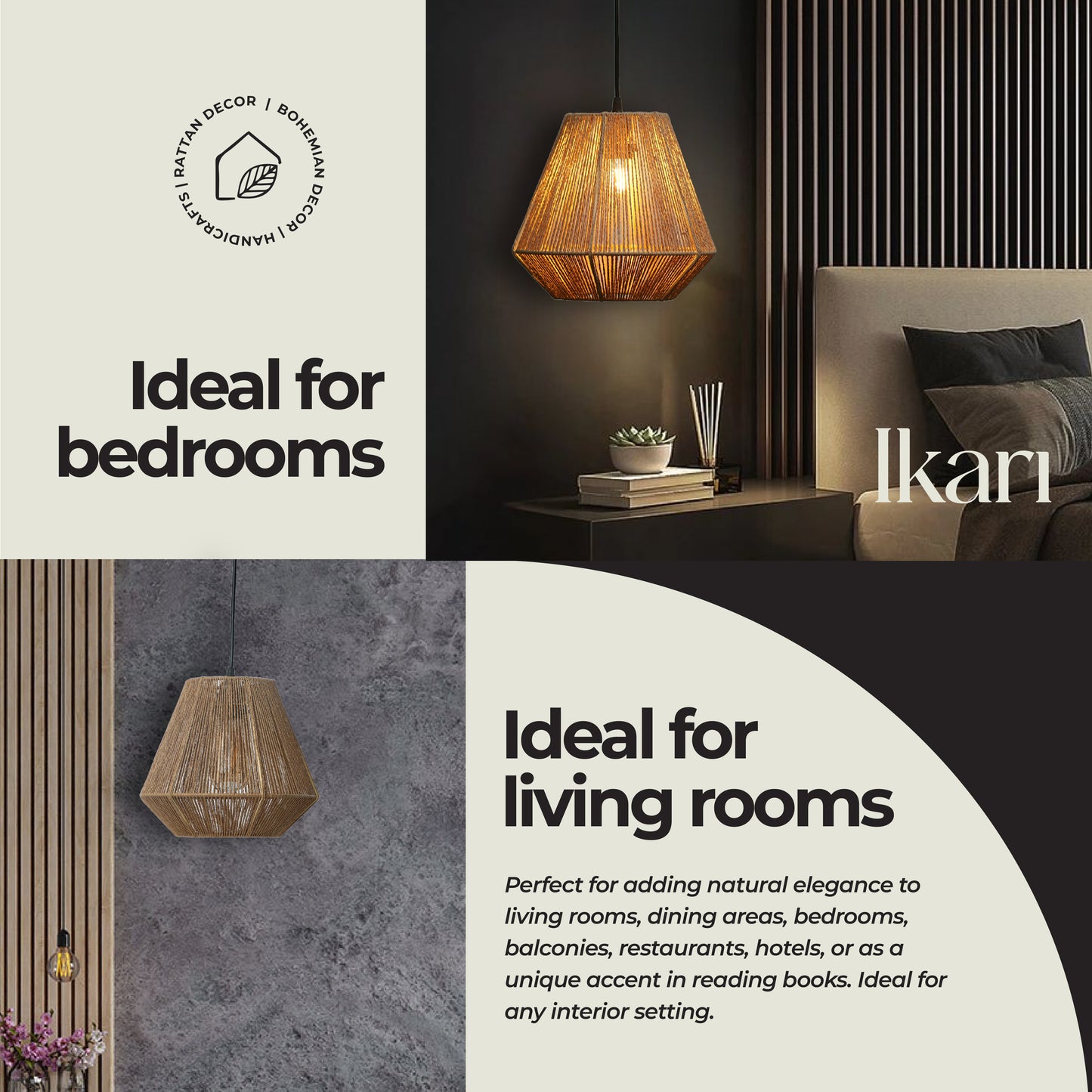 Raffia Pendant Hanging Lamp