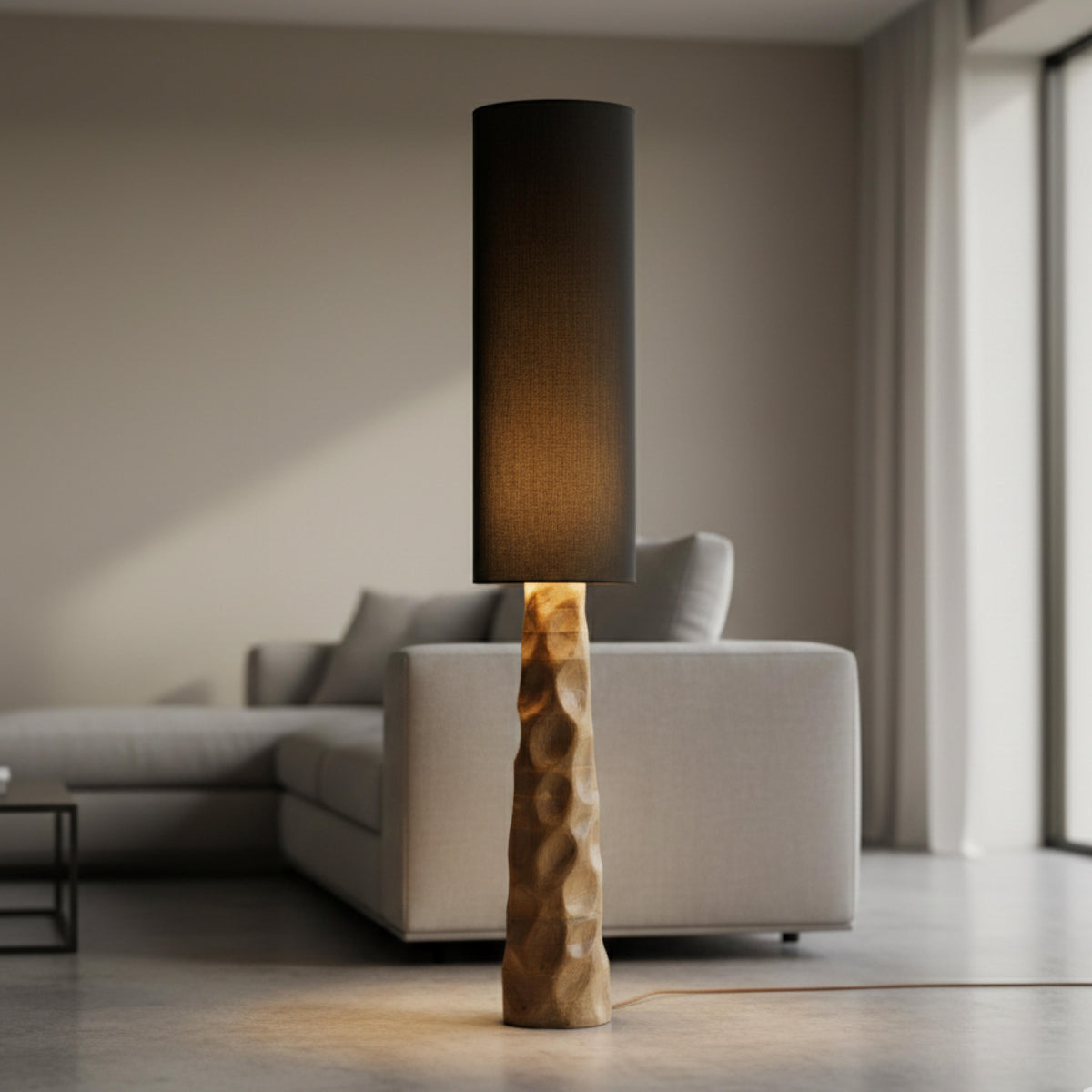 Midnight Glow Floor Lamp – Bold Light, Sculpted Elegance