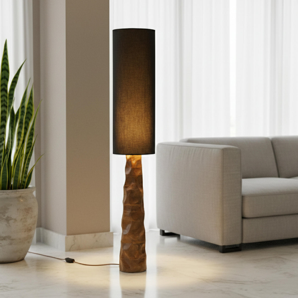 Midnight Glow Floor Lamp – Bold Light, Sculpted Elegance