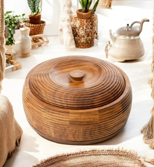 Handcrafted Premium Sheesham Wooden Chapati box