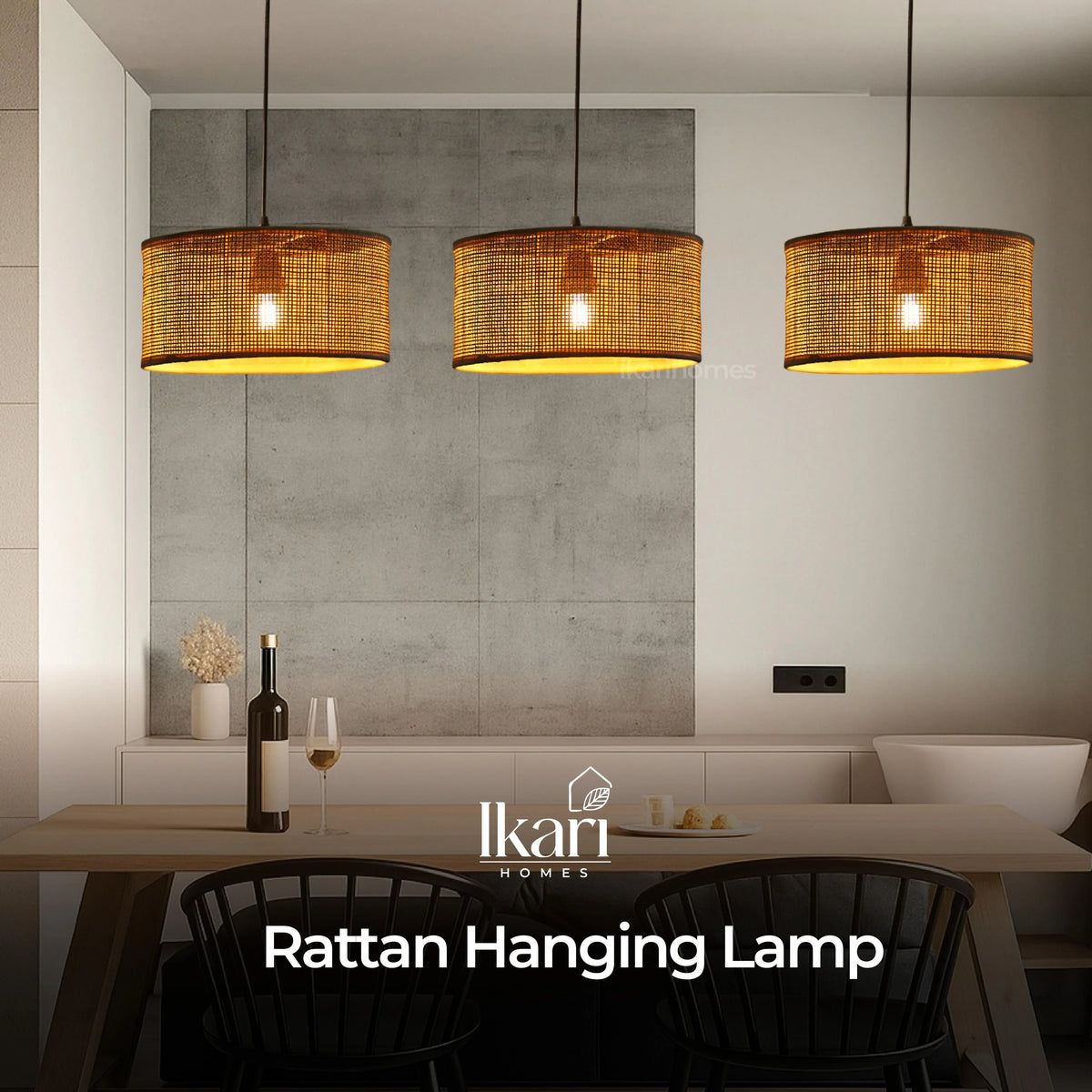 Rattan pendant Lamp shade - 12 inch