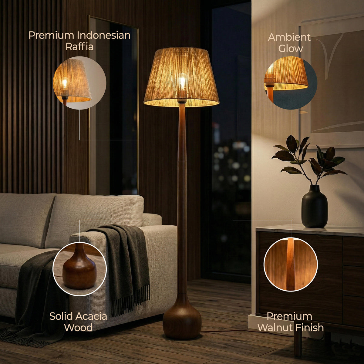 Artisan Raffia Floor Lamp