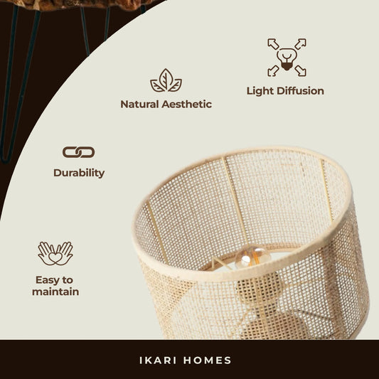 Rattan Pebble Table Lamp