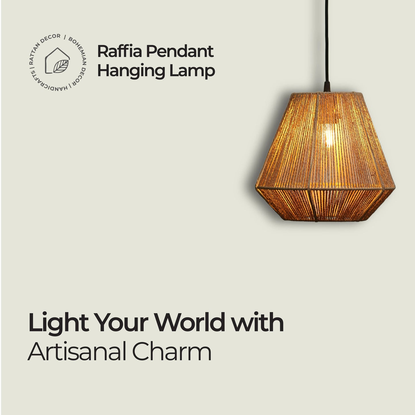 Raffia Pendant Hanging Lamp