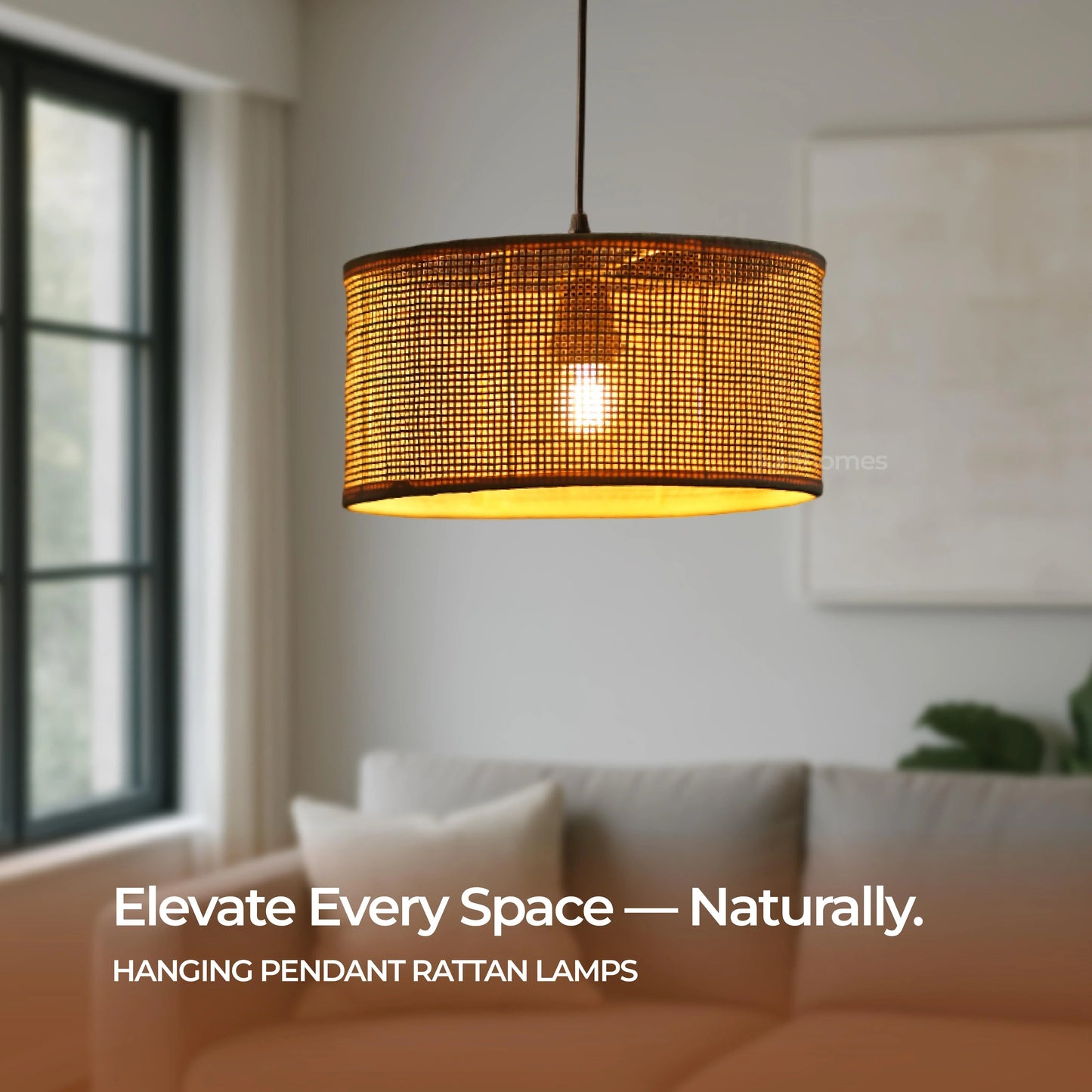 Rattan pendant Lamp - Handwoven Calm