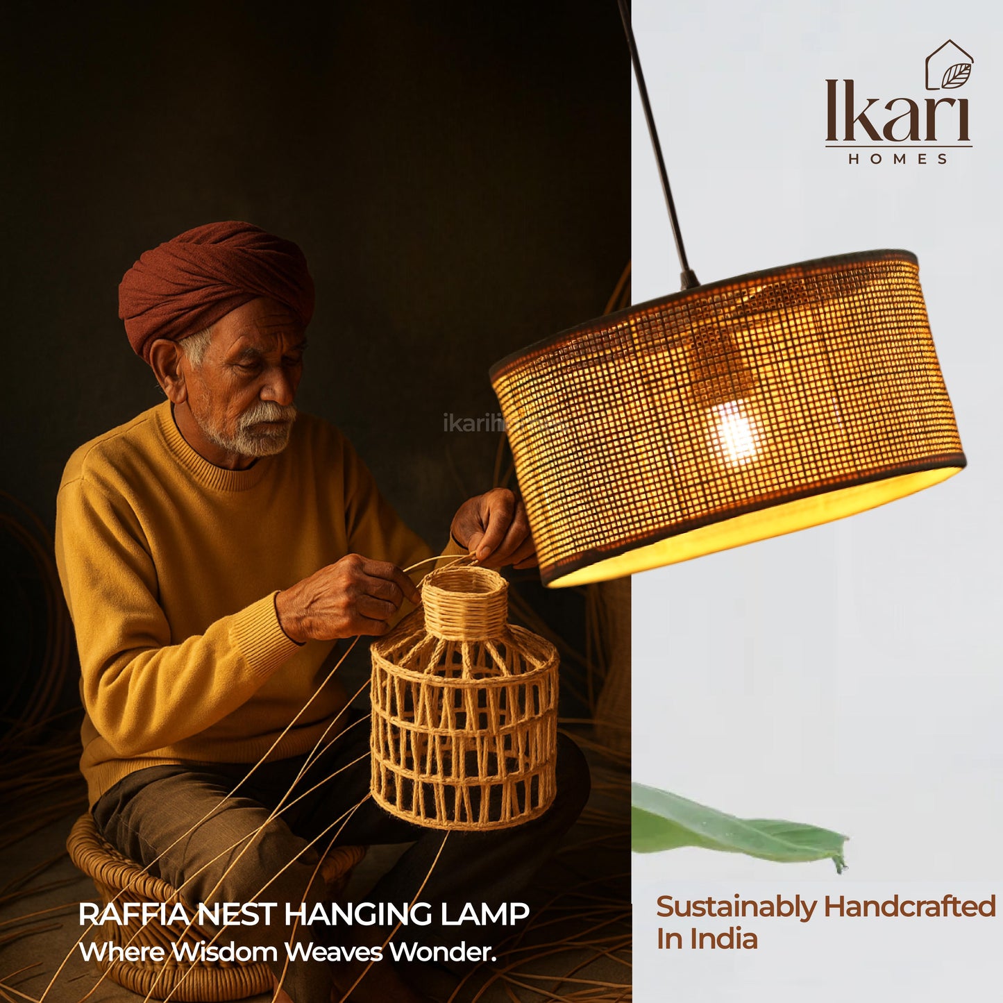 Rattan pendant Lamp - Handwoven Calm