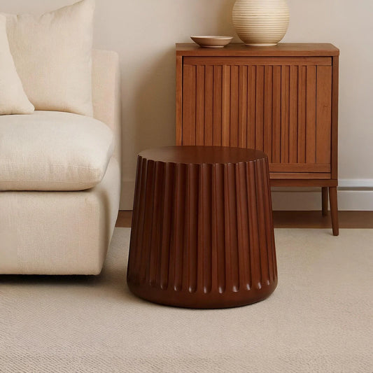 Rustica Perch Accent Table by Ikarihomes,rustic wooden side table with handicrafted finish.