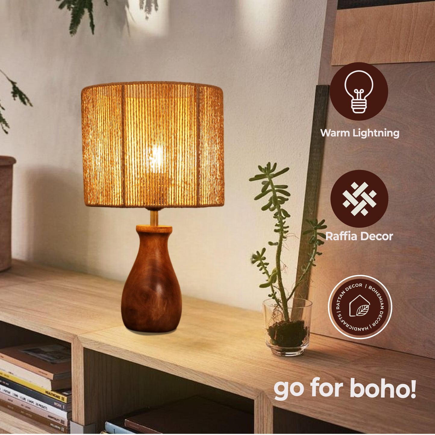 Twisted Raffia Lamp - Crafted in curls.