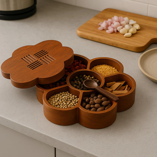 Ikari Homes Spice Petal Masala Box- Elegant spice organizer
