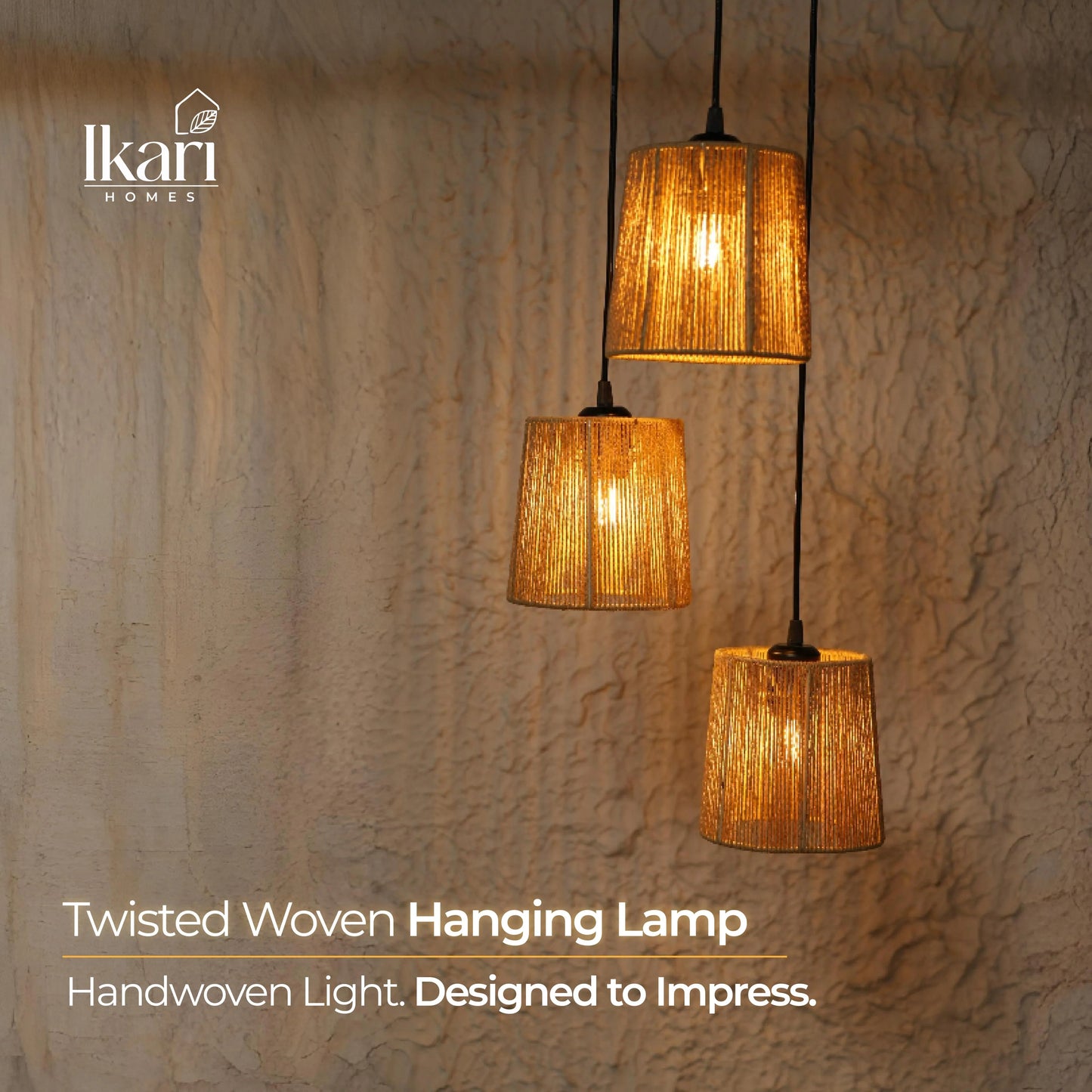 Twisted Woven Hanging Lamp Boho Chandelier