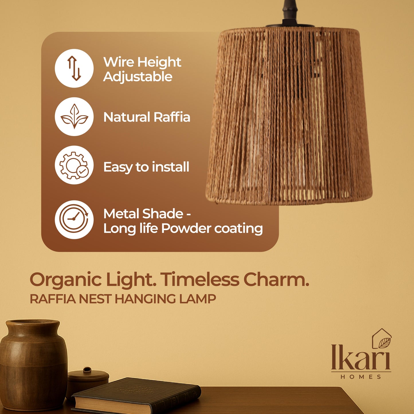 Raffia Nest Pendant Lamp – Woven Warmth
