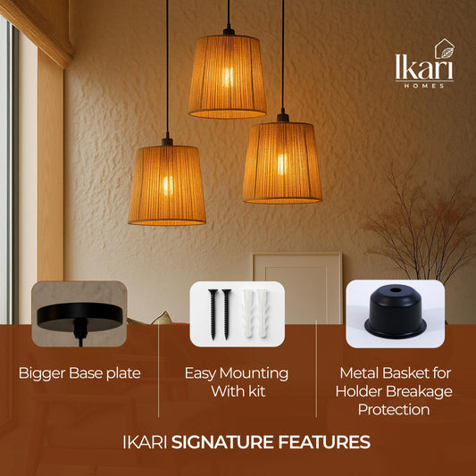 Twisted Woven Hanging Lamp Boho Chandelier