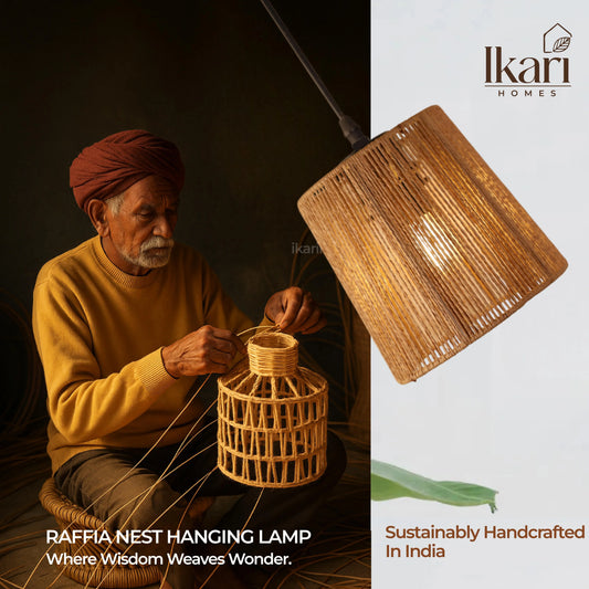 Raffia Nest Pendant Lamp – Woven Warmth