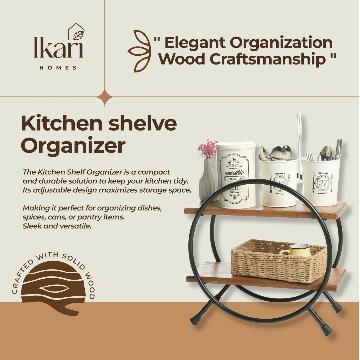 Premium 2 Tier Kitchen Organizer Stand - Ikari Homes -