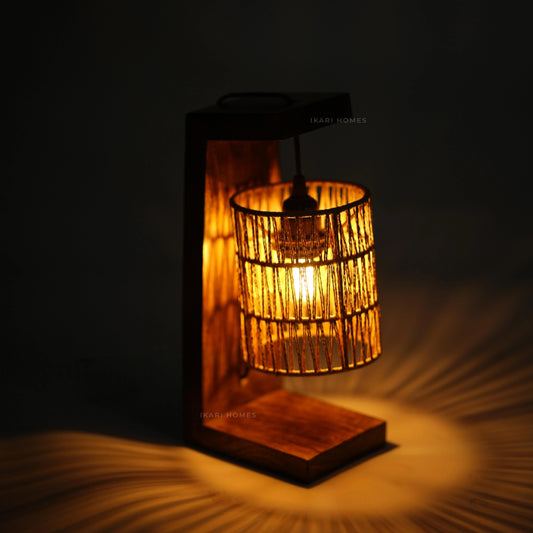 Zig Zag Rattan Table Lamp – Bold Weave, Soft Ambience