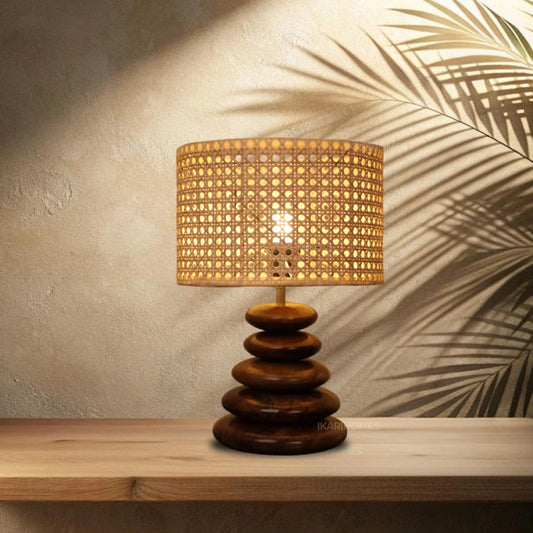 Rattan Pebble Lamp - Crafted for Calm.