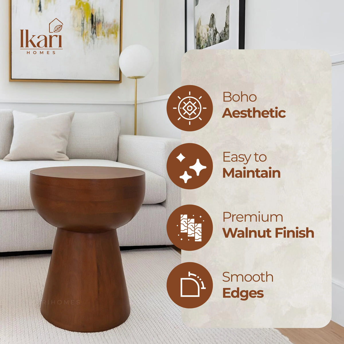 Lusso Ottoman Side Accent Table