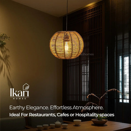 Kora Raffia Pendant Lamp - Handwoven Calm