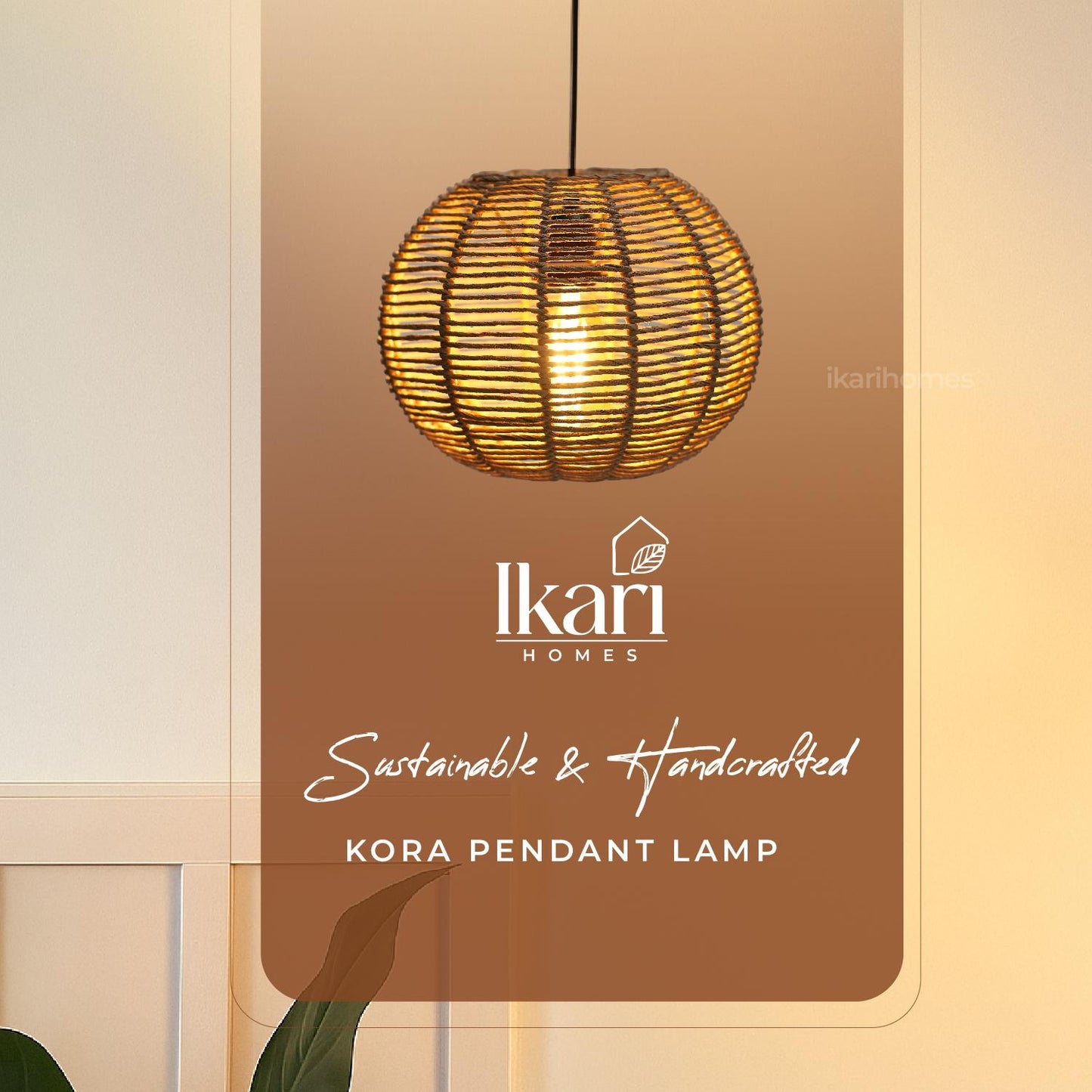 Kora Raffia Pendant Lamp - Handwoven Calm