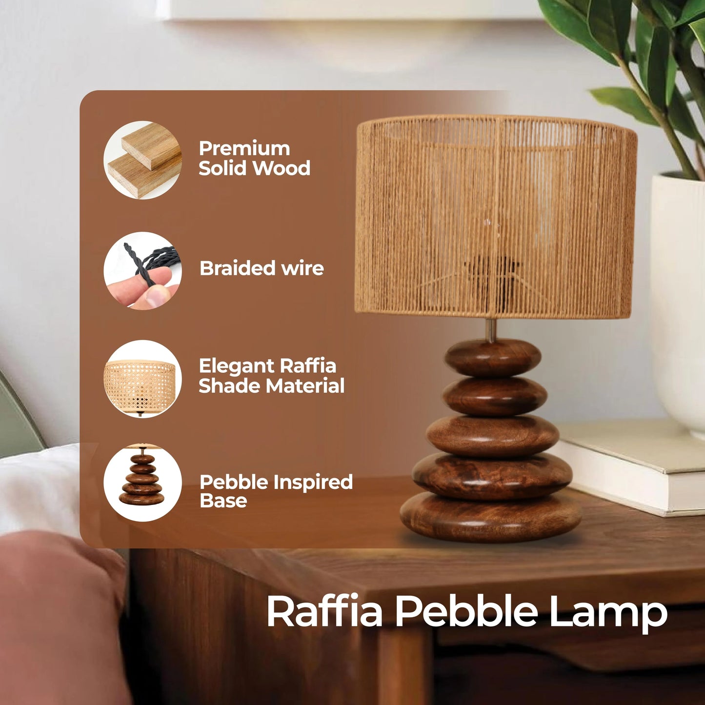 Mist Glow – Raffia Pebble Lamp