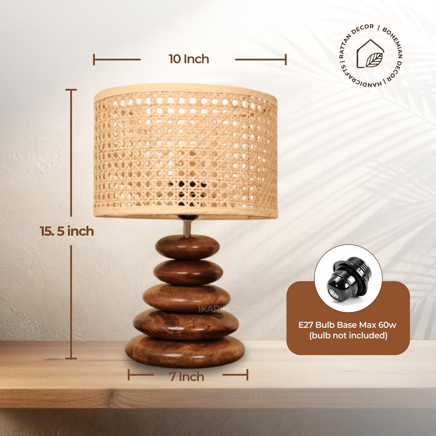 Rattan Pebble Lamp - Crafted for Calm.