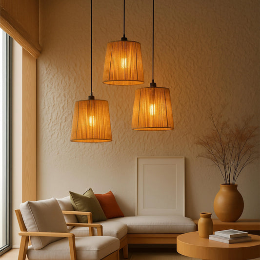 Twisted Woven Hanging Lamp Boho Chandelier