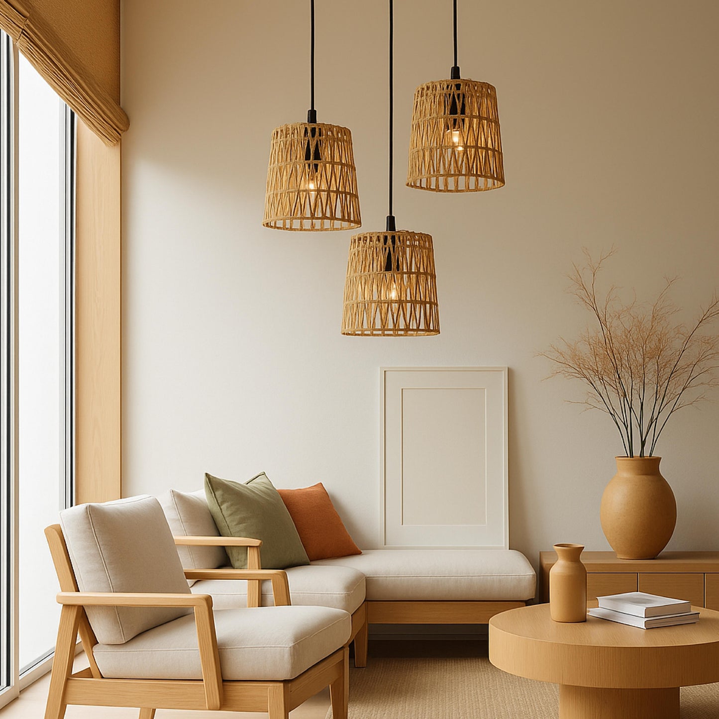 Zigzag Woven Hanging Lamp Chandelier