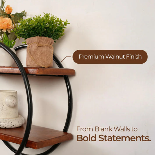 Walnut Aura Display Wall Rack