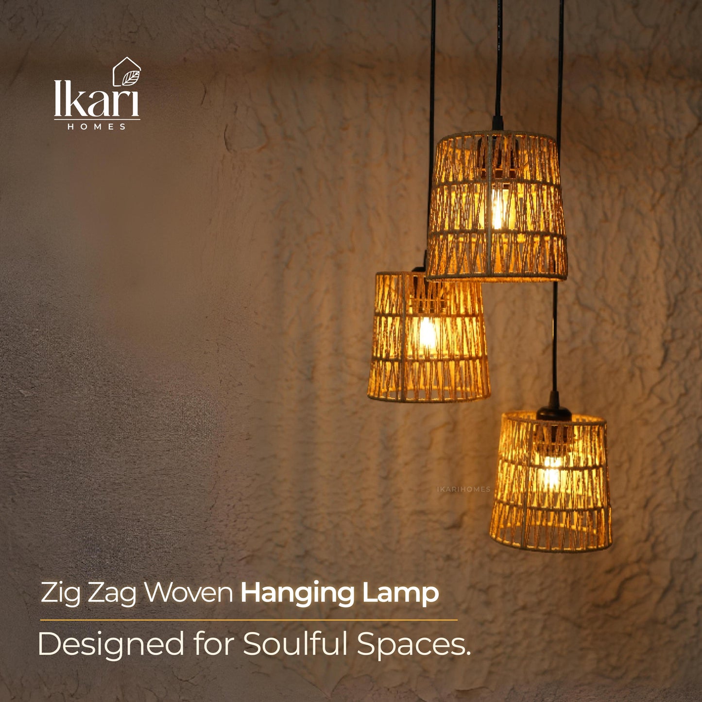 Zigzag Woven Hanging Lamp Chandelier