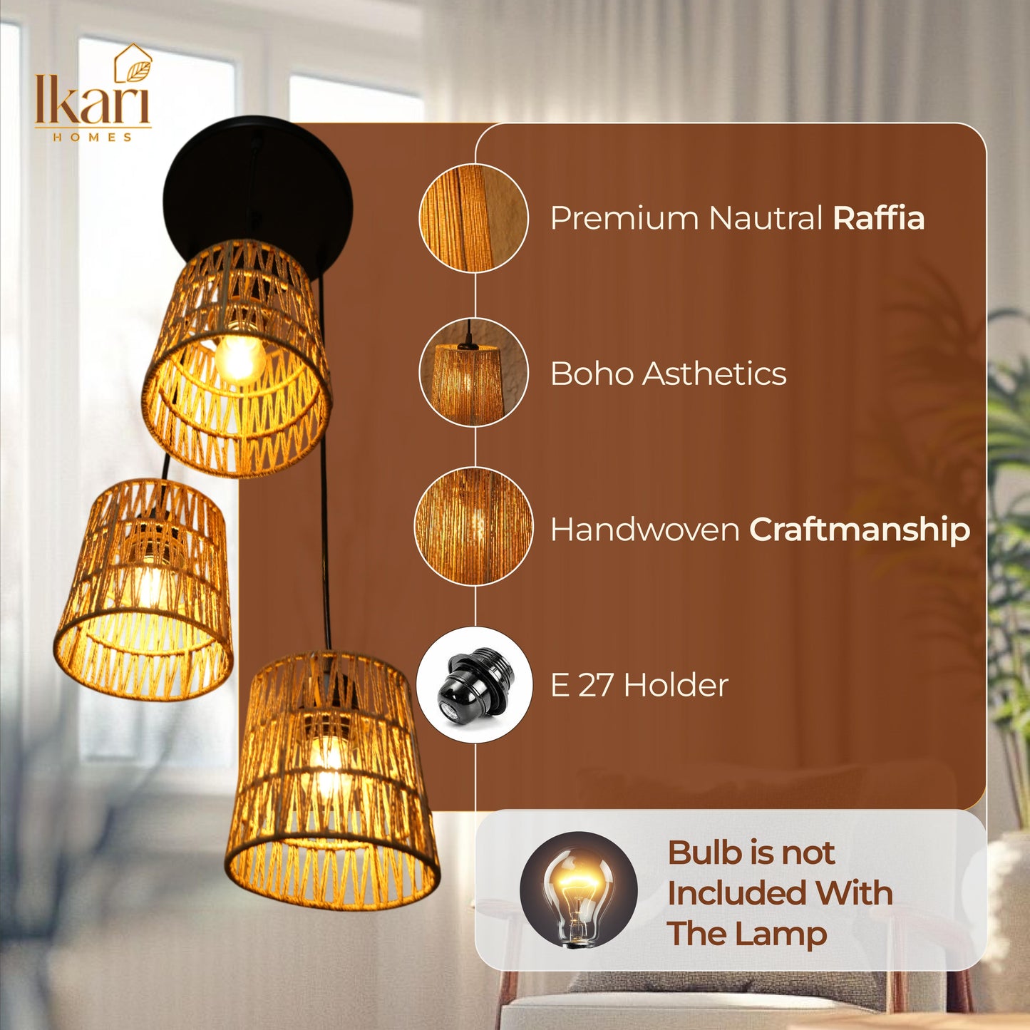 Zigzag Woven Hanging Lamp Chandelier