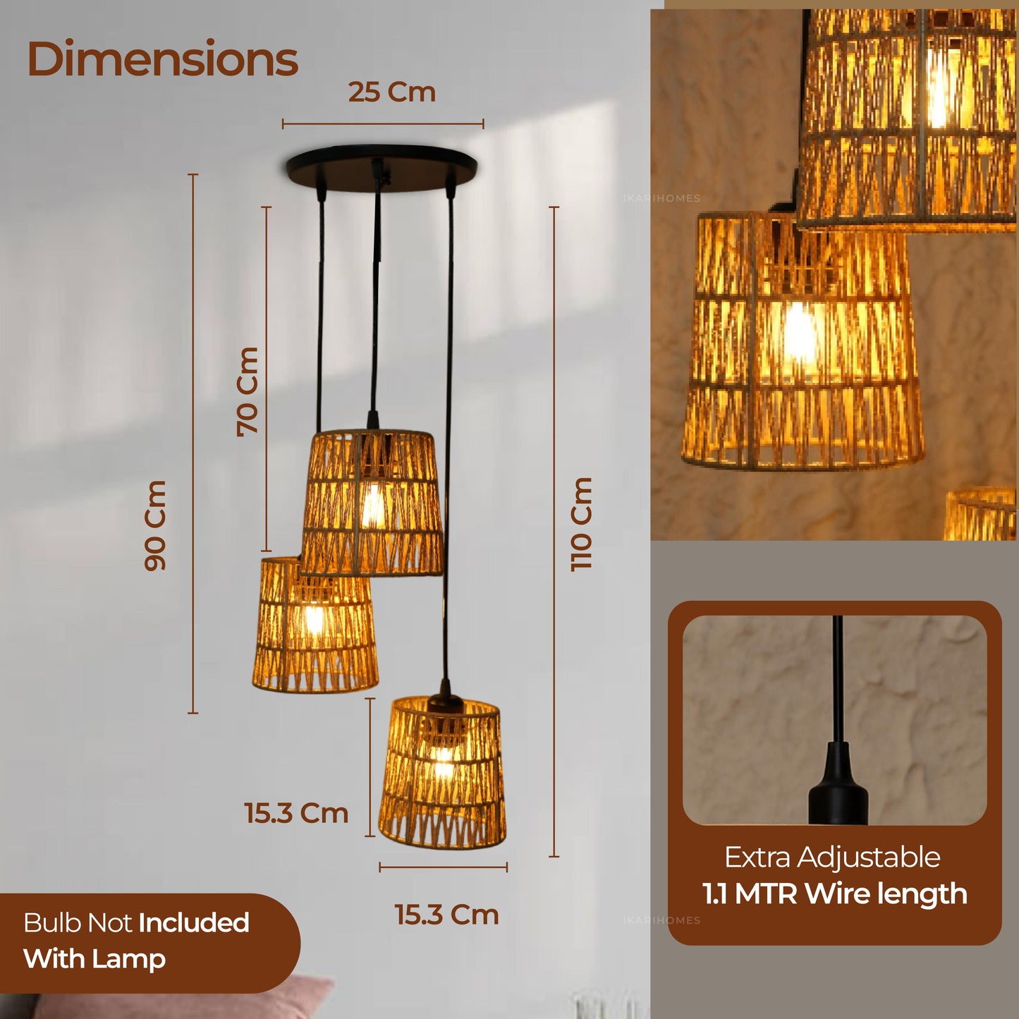 Zigzag Woven Hanging Lamp Chandelier