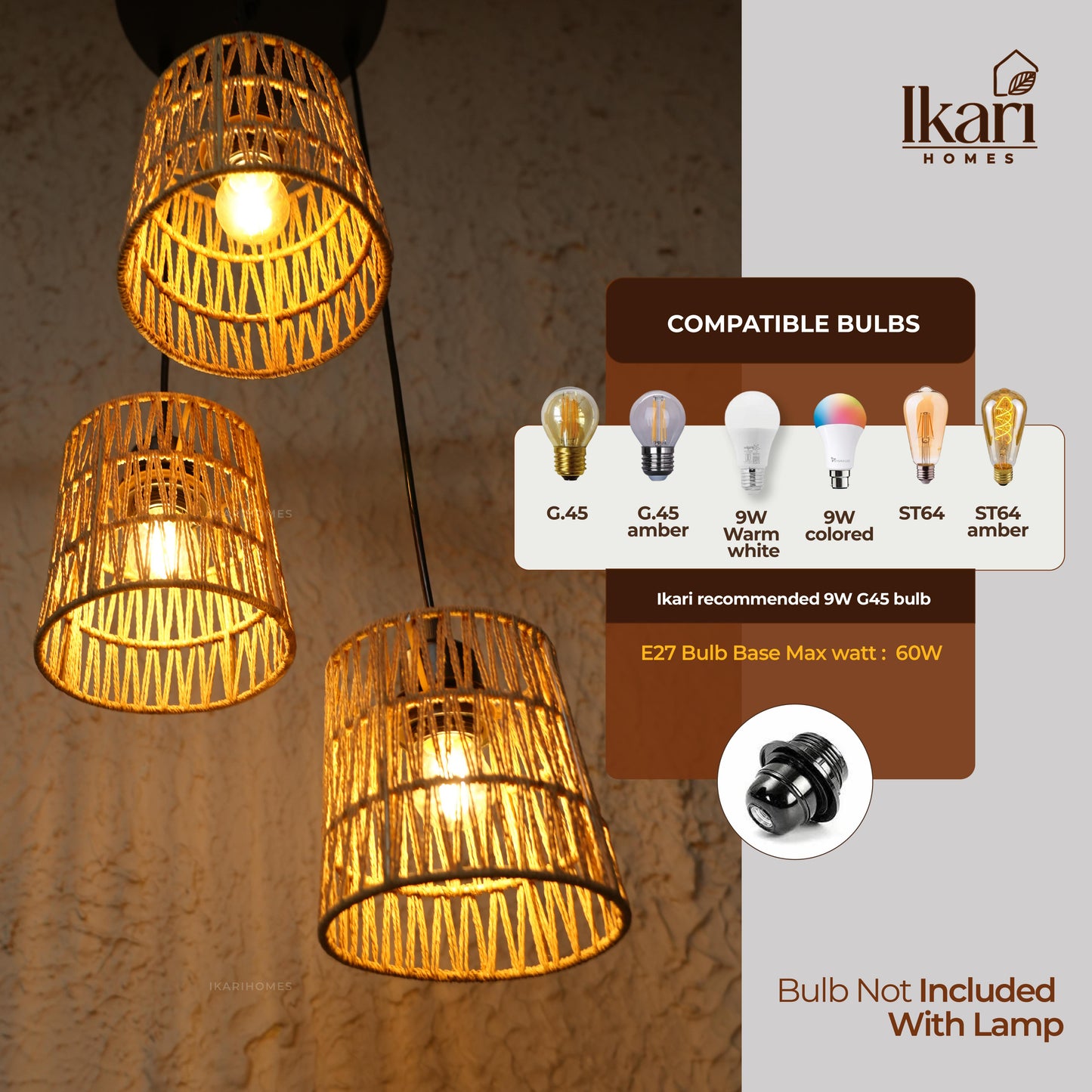 Zigzag Woven Hanging Lamp Chandelier