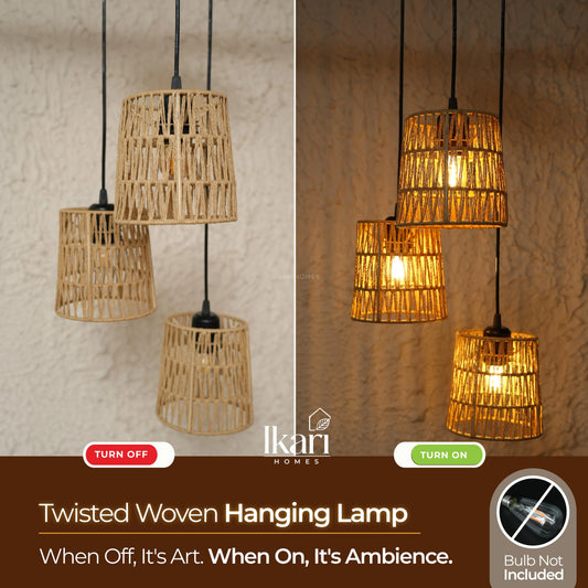 Zigzag Woven Hanging Lamp Chandelier