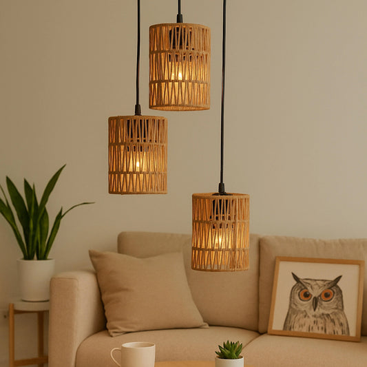 Zigzag Wave Woven Hanging Lamp Chandelier